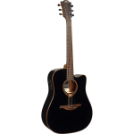 AKUSTINĖ GITARA SU PAJUNGIMU LAG T-118DCE-BLK DREADNOUGHT CUTAWAY ELECTRO JUODA