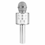 MAX KM01 KARAOKE MIC WITH BUILT-IN SPEAKERS BT/MP3 SILVER 130.137