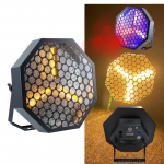 RETRO-VINTAŽO STILIAUS LED PROŽEKTORIUS LIGHT4ME LUMEN OCTO 3x60W WW COB &Scaron;ILTA BALTA + 48x3W RGB EFEKTAS