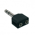 BOSTON AT-175 - 2 x 3.5 JACK FEMALE STEREO, 6.3mm JACK MALE STEREO ADAPTOR