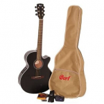 AKUSTINĖ GITARA SU AJUNGIMU IR PRIEDAIS CORT CAP-SFX BKS W/BAG