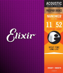 Elixir 16027 Acoustic Phosphor Bronze With Nanoweb Coating .011-.052 Custom Light