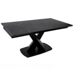 Juodas keraminis stalas FARERA-BLACK 160 (240)x90xH76 cm