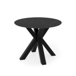 Juodas apvalus stalas FIORELL 100xH76 cm