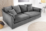 Moderni voki&scaron;ka sofa HEAVEN &ndash; 200x105xH88 cm &ndash; pilkos spalvos velvet gobelenas