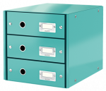 Dokumentų spintelė Leitz Click & Store WOW, 3 stalčiai, ice blue, 60480051