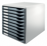 Dokumentų stovas Esselte Leitz, A4, 10 stalčių, pilkas, 52810089