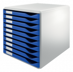 Dokumentų stovas Esselte Leitz, A4, 10 stalčių, mėlyna, 52810035