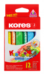 Va&scaron;kinės trikampės kreidelės KORES  JUMBO, 12 spalvų