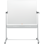 Dvipusė vartoma emaliuota balta magnetinė lenta NOBO 120x150 cm, su mobiliu stovu