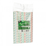 &Scaron;iaudeliai PAPSTAR, popieriniai, dryžuoti, lankstūs, D6 mm x  22 cm, 100 vnt