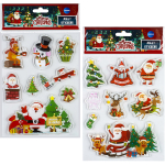Kalėdiniai daugkartiniai 3D geliniai lipdukai "Christmas", įvairių motyvų 81497