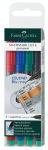 Permanentinis žymeklis CD/DVD diskams FABER CASTELL MULTIMARK S, 0,4mm, 4 sp. komplektas