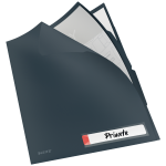 Vokelis Leitz COSY A4 3 dalių, L tipo, pilkas, neskaidrus (pak.-3 vnt)