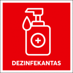 Lipnus ženklas 12x12 cm DEZINFEKANTAS (su užra&scaron;u)