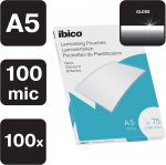Laminavimo vokeliai Ibico, A5, 154x216 mm, 75 mik., blizgūs, 100 vnt.