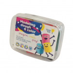 Natūralus plastilinas - modelinas, 6 spalvos su formelėmis Genio kids