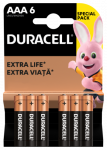 Baterijos DURACELL AAA, LR03, 6vnt