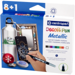 Žymeklių rinkinys dekoratyviniams darbams Decor Pen Metallic Centropen 2737 8+1 spalvų