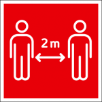 Lipnus ženklas 12x12 cm LAIKYKITĖS ATSTUMO