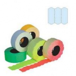 Kainų etiketės 26x12mm, raudonos, banguotos