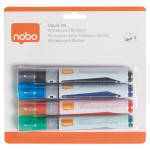 Žymeklių baltai lentai rinkinys NOBO Liquid Ink, kirstu galu, 4 spalvos