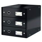 Dokumentų spintelė Leitz WOW, Cabinet Click,&Store, 3 stalčiai, juoda