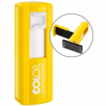 Ki&scaron;eninis antspaudas Colop Pocket Stamp PLUS 20, 38x14mm, geltonas korpusas, mėlyna tu&scaron;o pagalvėlė