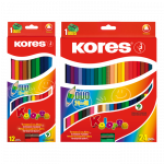 Tribriauniai dvigubi spalvoti pie&scaron;tukai KORES KOLORES DUO, 12 vnt.