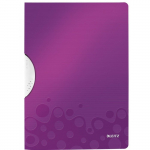 Aplankas Leitz WOW A4, su spaustuku, violetinis
