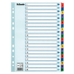 Skirtukai Esselte MYLAR A4, 1-20, su spalvom ir skaičiais, karto