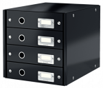 Dokumentų spintelė Leitz Click & Store WOW,  4 stalčiai, juoda, 6049-00-95