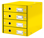 Dokumentų spintelė Leitz Click & Store WOW,  4 stalčiai, geltona, 6049-00-16