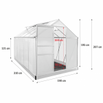 GM-HS-AG04B NAC GLASSROOM Polikarbonatas 310x190x195/121cm