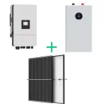 Deye žemos įtampos (LV) komplektas - 10 kW hibridinis inverteris + 16 kWh kaupiklis + Trina moduliai