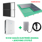10 kW saulės elektrinės komplektas + 11 kW įkrovimo stotelė. Sungrow ir Trina