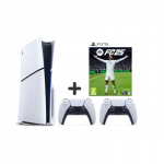 SONY PLAYSTATION 5 SLIM DISC SU DVIEM PULTELIAIS + FC 25