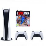 SONY PLAYSTATION 5 DISC SU DVIEM PULTELIAIS + NBA 2K26 ( ne naujas, bet geros būklės)