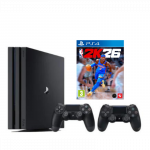 SONY PLAYSTATION 4 PRO SU DVIEM PULTELIAIS + NBA 2K26
