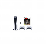 SONY PLAYSTATION 5 DISC 825 GB + NBA 2K25 + PAPILDOMAS PULTELIS ( ne naujas, bet geros būklės)