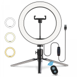 Žiedinė LED lempa Led Ring light su trikoju stovu, telefono laikikliu ir &bdquo;Bluetooth&ldquo; valdymo pulteliu