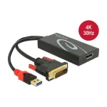 DeLOCK 0.3m, DVI 24+1 + USB-A/Displayport 20p