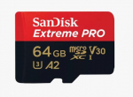 CARD 64GB Sandisk Extreme Pro Microsdxc 200MB/s +Adapter