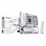 Gigabyte B860M AORUS ELITE WIFI6E ICE   Processor family Intel   Processor socket LGA1851   DDR5   Supported hard disk drive interfaces SATA, M.2   Number of SATA connectors 4