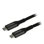 Synergy21 Kabel USB, C(St) => C(St), 2,0m, USB4.0, schwarz(Textil), 40G/5A, 240W, Gen 3x2, E-Marker Chip