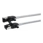 Synergy21 Patchkabel RJ45, CAT6A 500Mhz, 7,5m, grau, S/FTP, slimline rund d=4,5mm, TPE/LSZH(Superflex), AWG28, mit CAT7 Rohk., drehbarer Stecker,