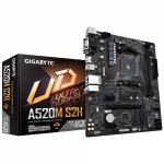 Gigabyte  A520M S2H 1.0  Processor family AMD  Processor socket AM4  DDR4 DIMM  Memory slots 2  Chipset AMD A  Micro ATX