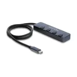 Delock USB 10 Gbps Hub mit 3 x USB Typ-A und 1 x USB Type-C&trade; Buchse mit Schalter