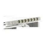 19 1HE Steckdosenleiste 7 x CEE 7/3 mit SS im Aluprofil, grau