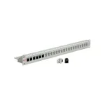 ROLINE Cat.6 19"-Keystone Patch Panel, light grey UTP